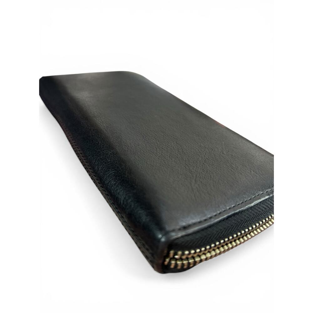 PRISTINE Vintage Coach Ashley Black Pleated Leather Accordion Wallet Purple Line - Picture 4 of 13